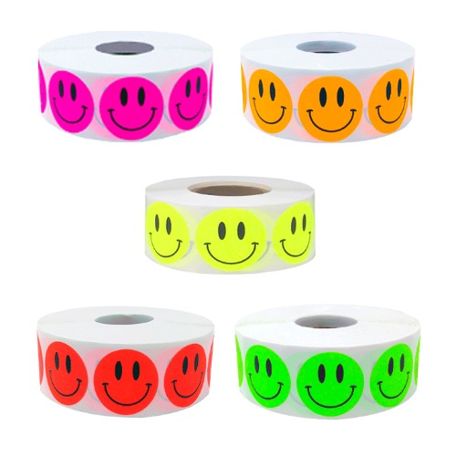 Neon Coin Smile Roll Sticker 네온코인스마일스티커
