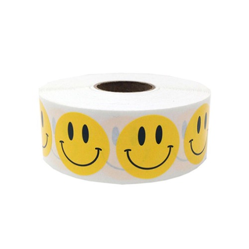 25mm Yellow Coin Smile Roll Sticker 옐로우코인스마일롤스티커